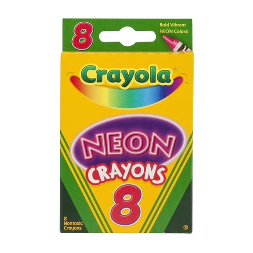 Kredki świecowe neonowe nietoksyczne dla dzieci Neon Crayons Crayola 8 szt