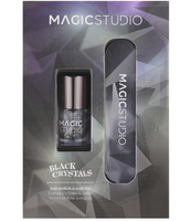 MAGIC STUDIO Black Crystals Zestaw lakier do paznokci+pilnik