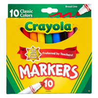 Markery z szeroką końcówką kolorowe szkolne Markers Crayola 10 kolorów