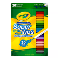 Markery kolorowe zmywalne szkolne dla dzieci Super Tips Crayola 20 kolorów