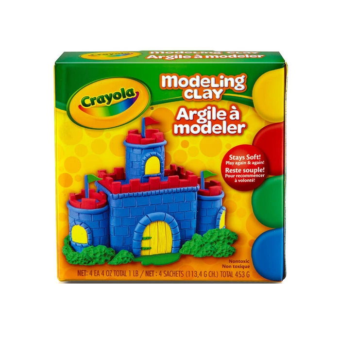 Modelina miękka nieutwardzalna masa plastyczna Clay Crayola 4 kolory 453 g