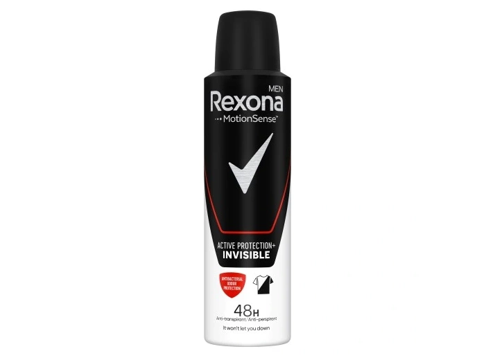 Antyperspirant męski w sprayu antybakteryjny 48h Invisible Rexona 150 ml