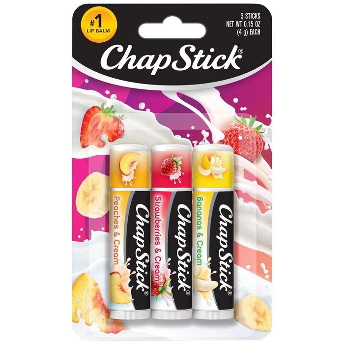 Nawilżający balsam do ust Fruit & Cream Chapstick 3-pak
