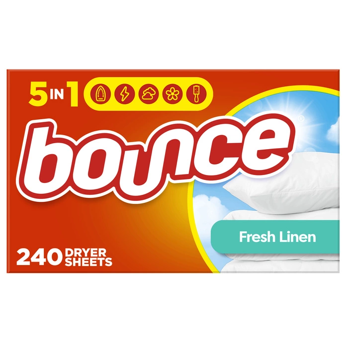 Chusteczki zapachowe do suszarki zmiękczające Fresh Linen Bounce 240 sztuk
