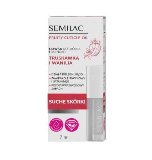 Pielęgnująca oliwka do skórek i paznokci truskawka i wanilia Semilac  7ml