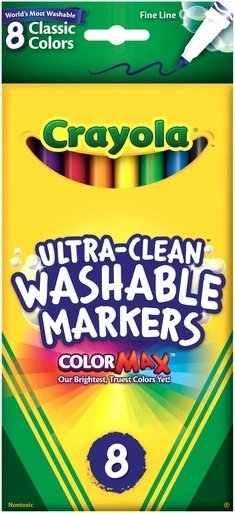 Markery zmywalne 8 kolorów Crayola