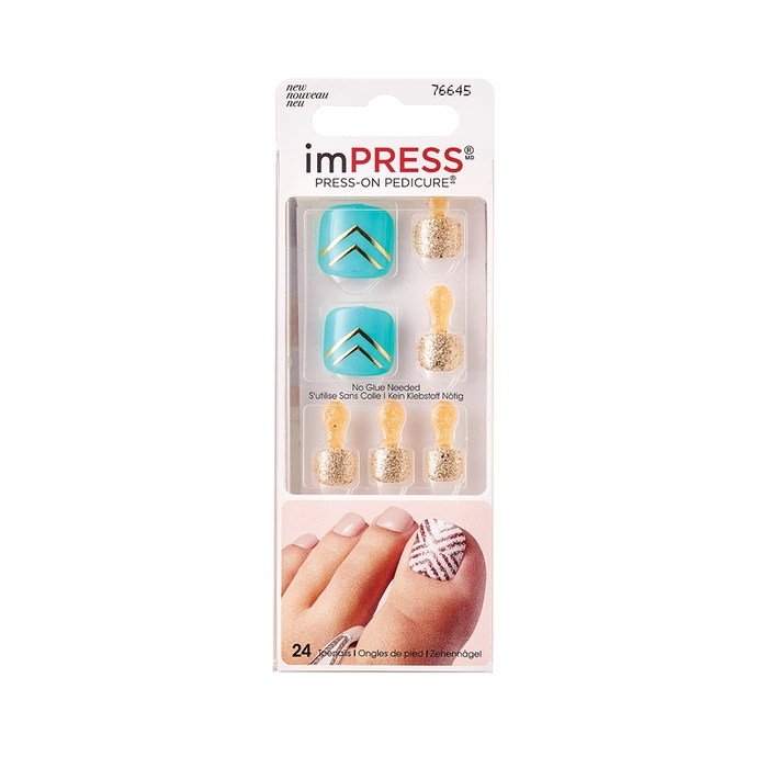 Sztuczne paznokcie do stóp Fancy Feet Press-On Pedicure KISS 1 zestaw
