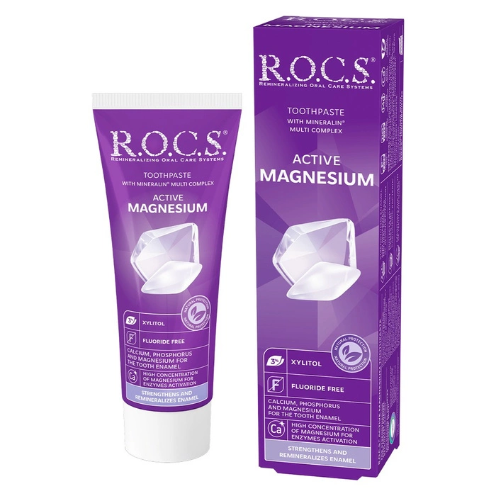 Pasta do zębów remineralizująca bez fluoru R.O.C.S. Active Magnesium 75 ml