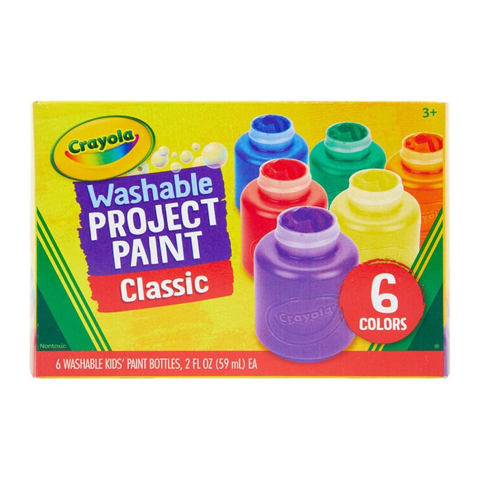 Farby plakatowe szkolne zmywalne dla dzieci Project Paint Crayola 6 kolorów