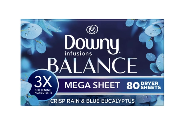 Chusteczki zapachowe do suszarki Crisp Rain & Blue Eucalyptus Downy 80sztuk