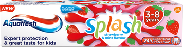 Aquafresh Splash Pasta dla dzieci Truskawka 3-8 lat + kolorowanka