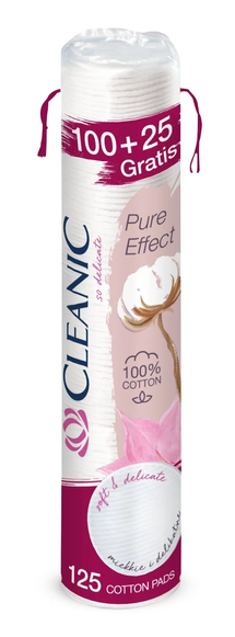 Bawełniane płatki kosmetyczne do demakijażu Pure Effect Cleanic 125 szt