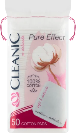 Bawełniane płatki kosmetyczne waciki kwadratowe Pure Effect Cleanic 50 szt