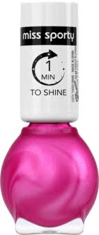 Błyszczący różowy lakier do paznokci 1 Min To Shine 135 Miss Sporty 7 ml