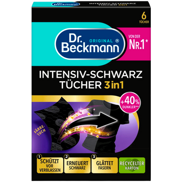 Chusteczki do czarnych tkanin przywracające czerń prania Dr. Beckmann 6 szt