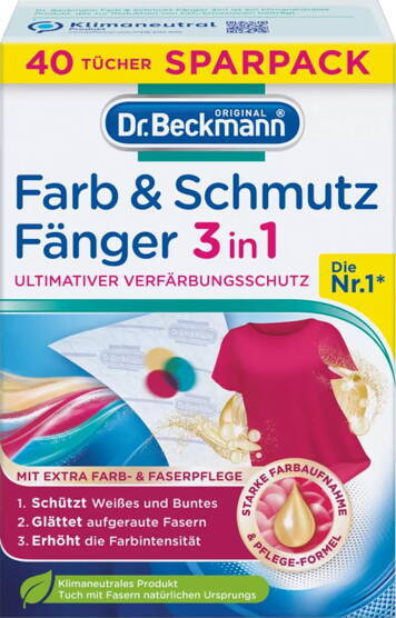 Chusteczki do prania przeciw farbowaniu wyłapujące kolor Dr. Beckmann 40 szt