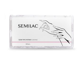 Cienkie tipsy do przedłużania paznokci Semilac Almond 240 szt.
