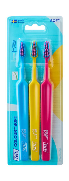 Miękkie szczoteczki do zębów Colours Select Soft TePe 2+1 gratis