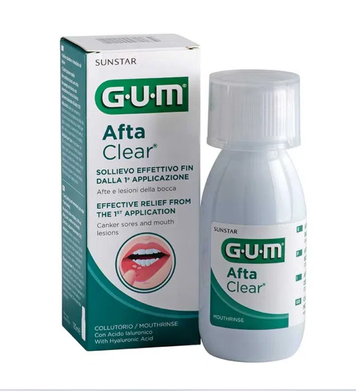 Płyn do płukania jamy ustnej afty i owrzodzenia GUM AftaClear Sunstar 120ml