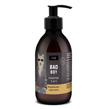 Regenerujący naturalny męski szampon do włosów Bad Boy LaQ 300 ml