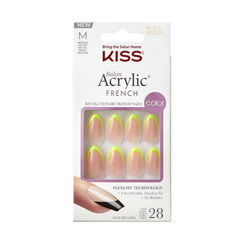 Sztuczne paznokcie neonowy french SF002 Kiss Salon Acrylic French 28 sztuk