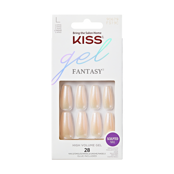Sztuczne paznokcie tipsy Gel Fantasy brokatowe L FS19C KISS 1szt.