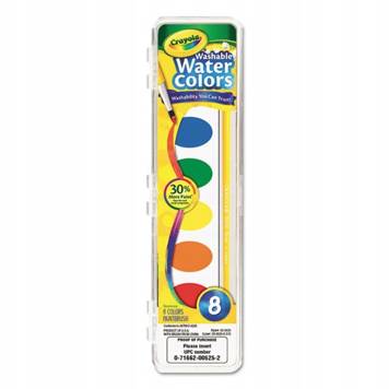 Zmywalne farby akwarelowe 8 kolorów Crayola