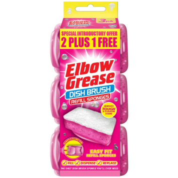 Elbow Grease Dish Brush Refill 3pk gąbeczek do szczotki do naczyń