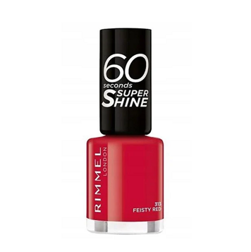 Lakier do paznokci czerwony szybkoschnący 313 Feisty Red 60 second Rimmel