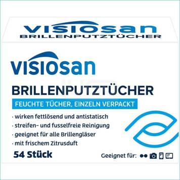 Nawilżane chusteczki do czyszczenia okularów VISIOSAN 54szt 1 opakowanie