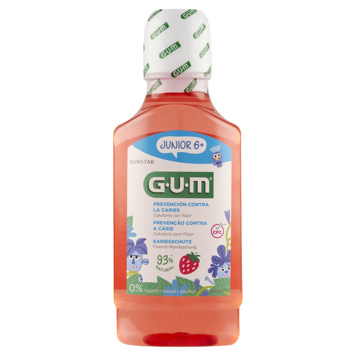 Sunstar GUM Junior 6+ Truskawkowy płyn do płukania jamy ustnej 300 ml