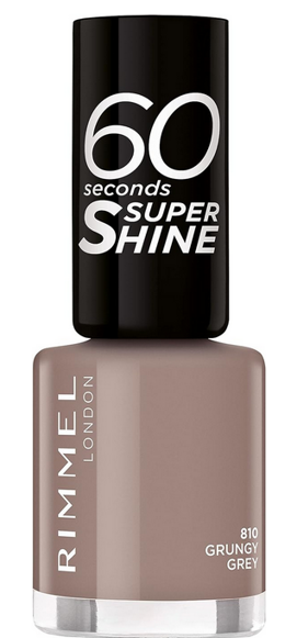 Szary lakier do paznokci 60 seconds 810 Grungy Grey Rimmel 8 ml