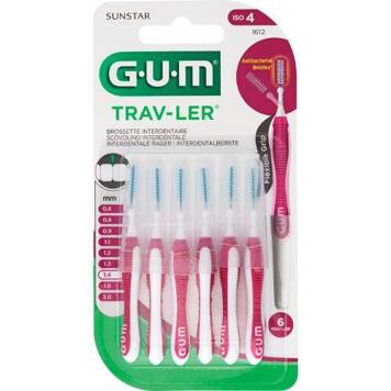 Szczoteczki międzyzębowe różowe 1,4 mm SUNSTAR GUM TRAV-LER 6 szt