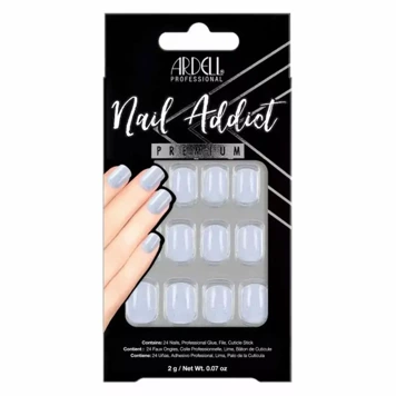 Sztuczne paznokcie proste z brokatem S + klej Manicure Nail Ardell 28 szt