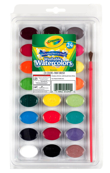 Zmywalne farby akwarelowe 24 kolory Crayola
